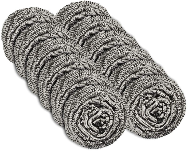 SCRUBIT 12 Pack Stainless Steel Scourers by Scrub It â€“ Steel Wool Scrubber Pad Used for Dishes, Pots, Pans, and Ovens. Easy scouring for Tough Kitchen Cleaning. - Image 1